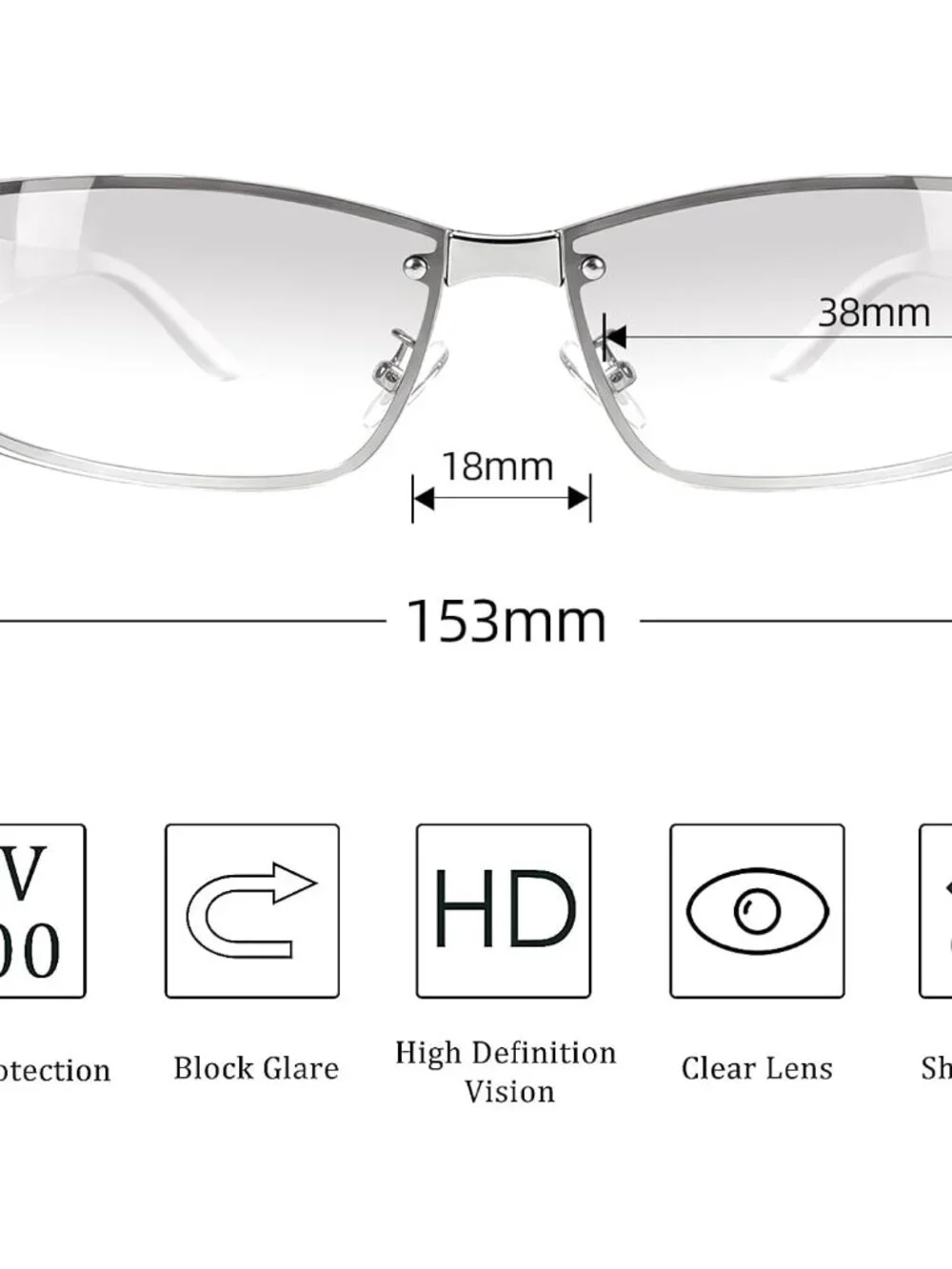 Retro-Futuristic Women’s Rimless Shield Sunglasses – Lightweight & Fashionable